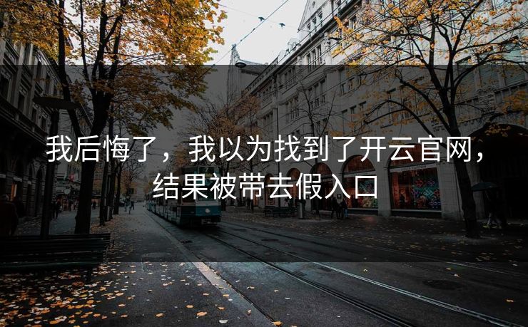 我后悔了，我以为找到了开云官网，结果被带去假入口